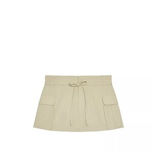 Zara Cream Tie-Waist Mini Skirt